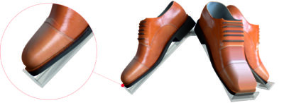 Schoendisplay drievoudig frontstop - 0400100733W - Joalpe