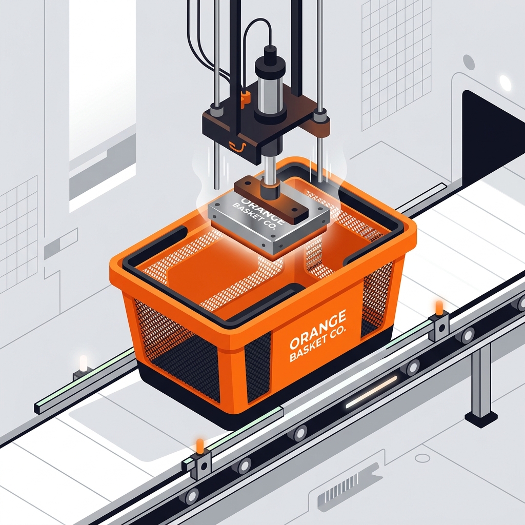 Winkelmand bedrukken met hotprint — maatwerk op aanvraag